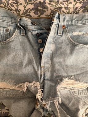 Levi's Light Blue Distressed Women's Jean Shorts